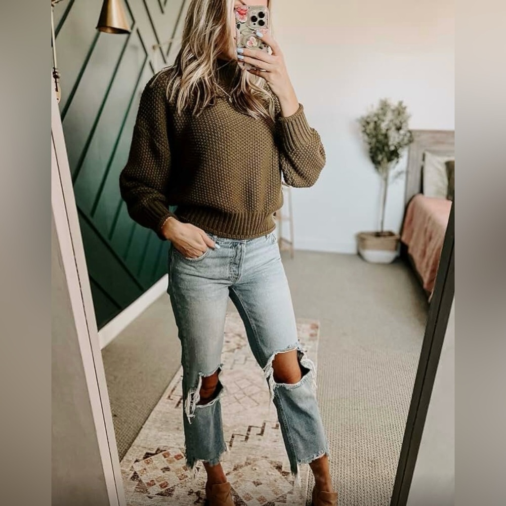 Free People Maggie Midrise Straight Jean, Size 25, NWT, Light Stone - Picture 5 of 14